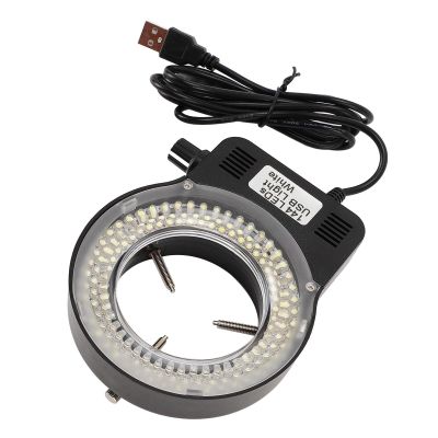 USB Powered High Brightness Microscope Lamp LED Ring Light Source for Lathes Cameras Binoculars Lab Stereo Microscopes 144 LED Ring Microscope Light Adjustable