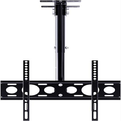 Adjustable Ceiling TV Mount Bracket for 26 60 Inch Flat Panel Televisions Tilt Swivel Max 400x400mm Adjustable Height Black TV Mount Stand with 2m Cable