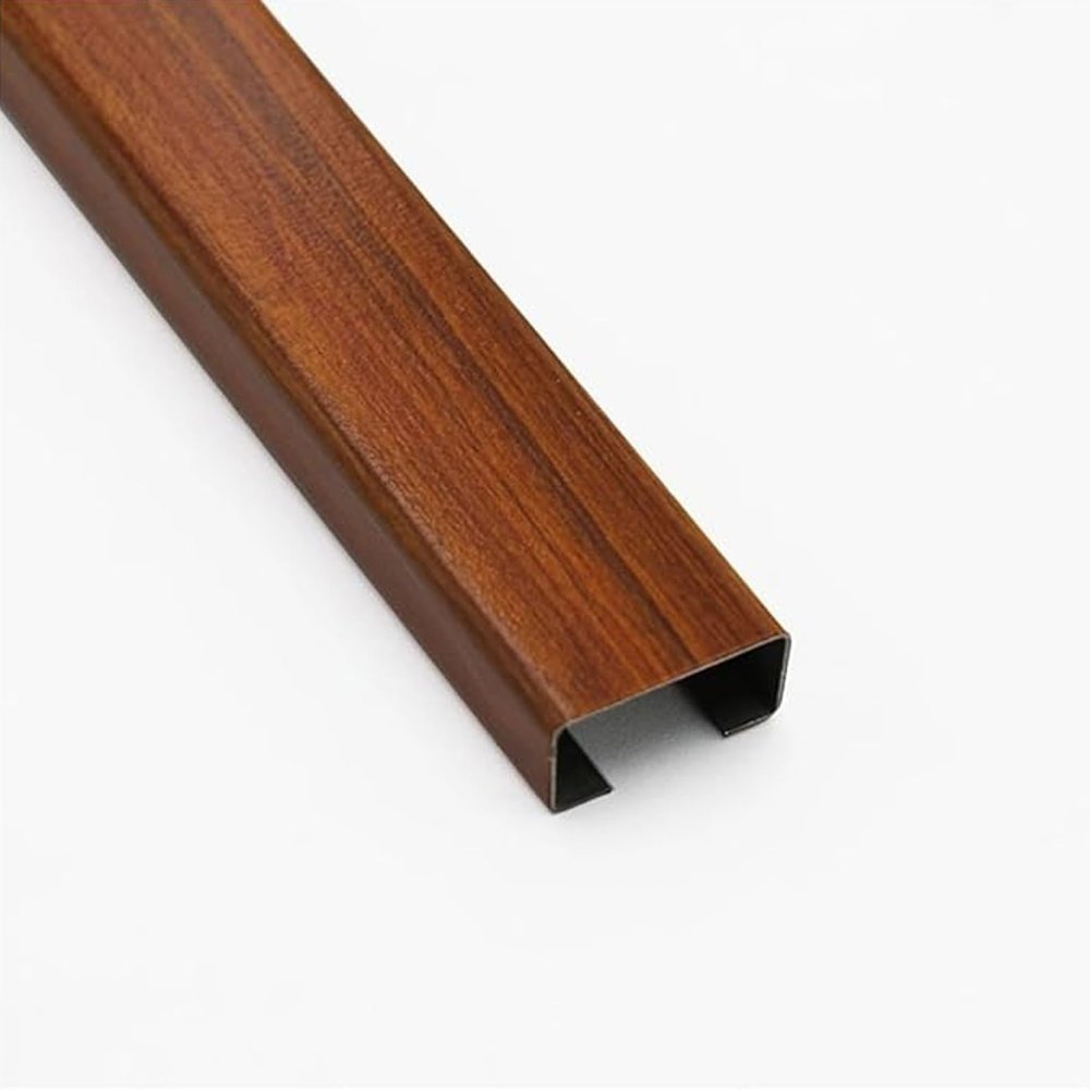 Decorative Cable Hider Stainless Steel Metal Cable Cover, Lamp Cable Cover,Cable Management Self Glues Antique Wire Hider, Cable Management Channel for Wall Floor, Cable Cover(Wood Grain,2.4x1.2in/6x3