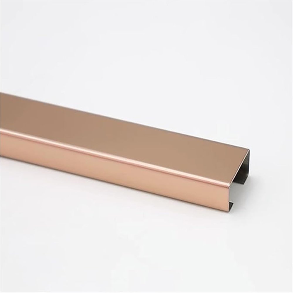 Decorative Cable Hider Stainless Steel Metal Cable Cover, Lamp Cable Cover,Cable Management Self Glues Antique Wire Hider, Cable Management Channel for Wall Floor, Cable Cover(Brushed Rose,0.6x0.4in/1