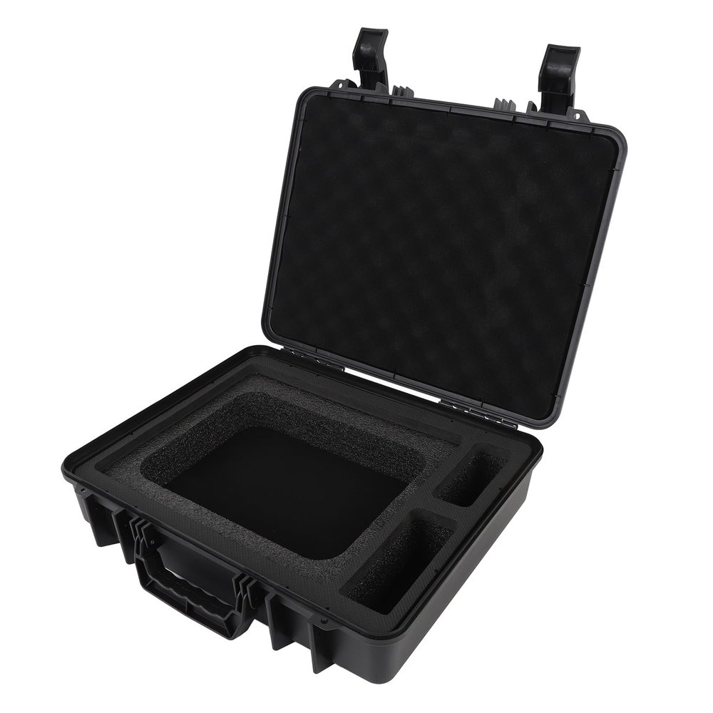 Mini Case, Hard Shell Precisely Cut EVA Foam Portable Satellite Carrying Travel Case with 9.8FT Car Charger to DC Power Cord, Ideal for RV, Outdoor, and Camping