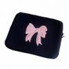 11/13/15 Inch Puffy Bow Embroidery Carrying Laptop Bag, Preppy Laptop Sleeve, Padded Case Bag for iPad Tablet, Girly Ribbon Notebook Bag, Computer Protect Case Storage Pouch (13 inch) view 1