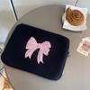 11/13/15 Inch Puffy Bow Embroidery Carrying Laptop Bag, Preppy Laptop Sleeve, Padded Case Bag for iPad Tablet, Girly Ribbon Notebook Bag, Computer Protect Case Storage Pouch (13 inch) view 2