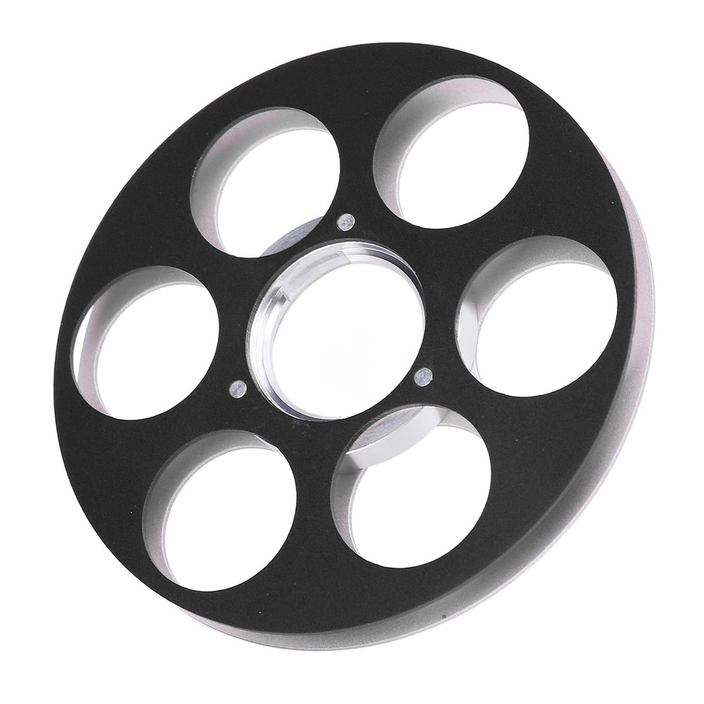 Empty Tape Reel for Reel to Reel Tape Recorder, 6 Hole, Aluminum Alloy, Empty Tape Reel Recording Sound Takeup Reel, Compatible with for NAGRA (Black)