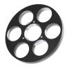 Empty Tape Reel for Reel to Reel Tape Recorder, 6 Hole, Aluminum Alloy, Empty Tape Reel Recording Sound Takeup Reel, Compatible with for NAGRA (Black) view 1