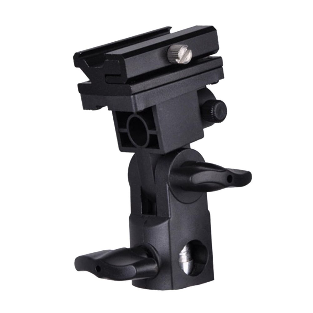 jojofuny Flash Mount Bracket with Pitch for DSLR Cameras Lightweight Swivel Stand for Speedlight and Umbrellas Compatibility for Photography Setup