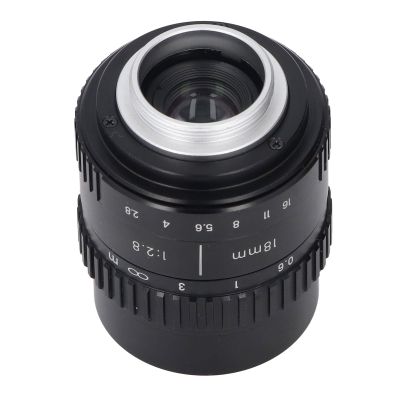 18mm F2.8 Wide Angle Manual Lens Aluminum Alloy Camera Lens for /3 Mount Cameras