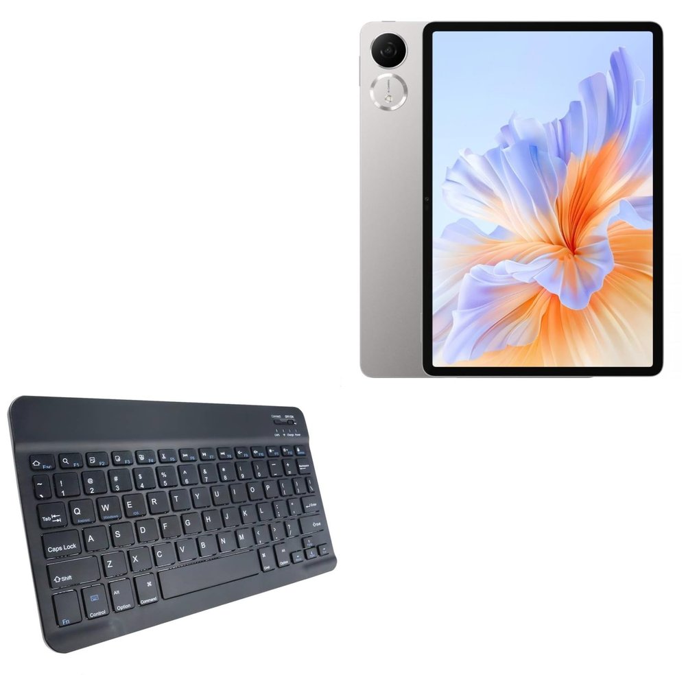 BoxWave Keyboard Compatible with Honor Pad V9 - SlimKeys Bluetooth Keyboard, Portable Thin with Chiclet-Style Keys - Jet Black