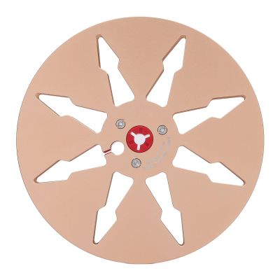 1/4 7 Inch Nab Aluminum Metal Reel, 8 Holes Empty Take Up Reel to Reel Small Hub, Universal Open Reel Audio Takeup Reel for Reel to Reel Recorder (Gold)
