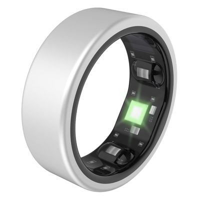 QALO QRNT Smart Ring Lightweight Water-Resistant Titanium Fitness Tracker, Advanced Tracking for Sleep, Steps, HRV, SpO2 No Subscription, iOS Android App Includes 2 Silicone Covers (Silver, 8)
