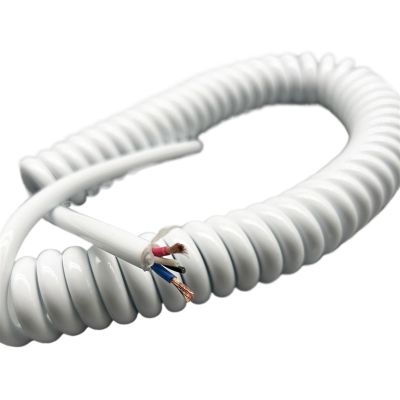 MOOIOO Spring Spiral Cable Line Wire, Cable Cord, 2 Core 15AWG Machine Room Telescopic Wire Pure Copper Scalable Power Cord Industrial Thick Spiral Spring Wire Spiral Extension(Stretch 6 Meter)