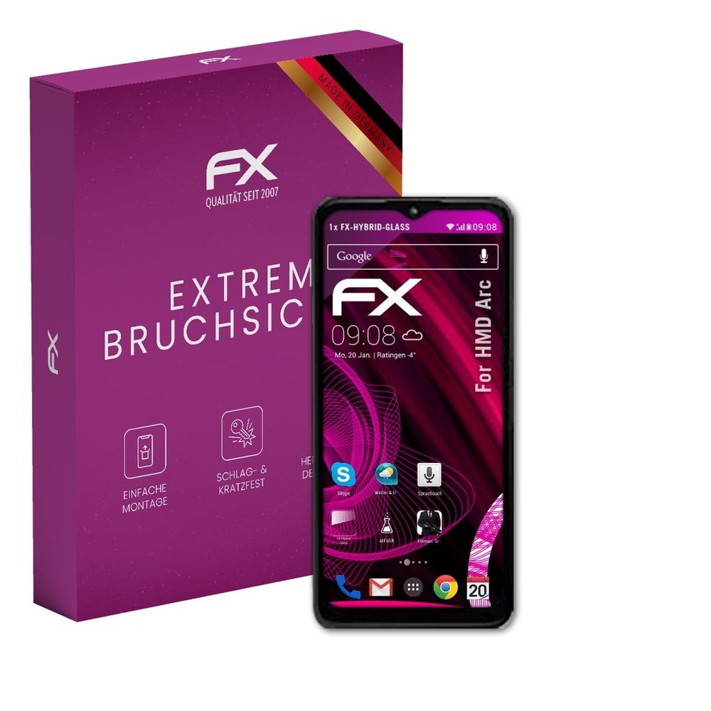 atFoliX Plastic Glass Protective Film compatible with HMD Arc, 9H Hybrid-Glass FX Screen Protector