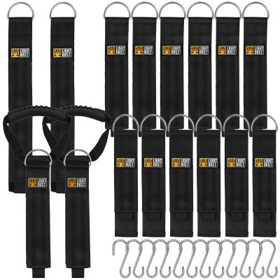 Hanging Extension Cord Holder - 16Pack 13" 22" 35" Handle Wrap Straps with S Hooks Heavy Duty Garage Organizer Tool Hangers - Garden Hose Power Electrical Cable Rope RV Shed Storage and Organization