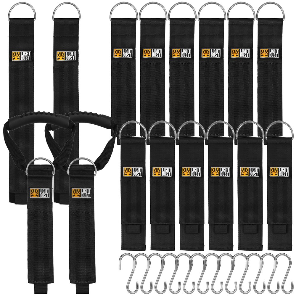 Hanging Extension Cord Holder - 16Pack 13" 22" 35" Handle Wrap Straps with S Hooks Heavy Duty Garage Organizer Tool Hangers - Garden Hose Power Electrical Cable Rope RV Shed Storage and Organization