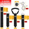 Hanging Extension Cord Holder - 16Pack 13" 22" 35" Handle Wrap Straps with S Hooks Heavy Duty Garage Organizer Tool Hangers - Garden Hose Power Electrical Cable Rope RV Shed Storage and Organization view 2