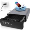 FTOP Biometric Fingerprint Gun Safe, Clock Handgun Safe with 3-in-1 Watch & Phone Wireless Charging, Drawer Lock for Hand Guns, Cash, Valuables- with Humidity Reader|Temperature| Alarm Clock| Screen view 1