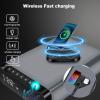 FTOP Biometric Fingerprint Gun Safe, Clock Handgun Safe with 3-in-1 Watch & Phone Wireless Charging, Drawer Lock for Hand Guns, Cash, Valuables- with Humidity Reader|Temperature| Alarm Clock| Screen view 2