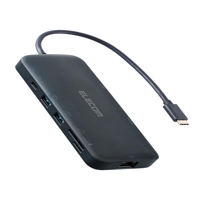 Elecom DST-W10 8 in 1 PD100W HDMI 4K/60Hz Docking Station USB 10Gbps USB 3.2 (Gen2) Ultra Fast Data Transfer Navy