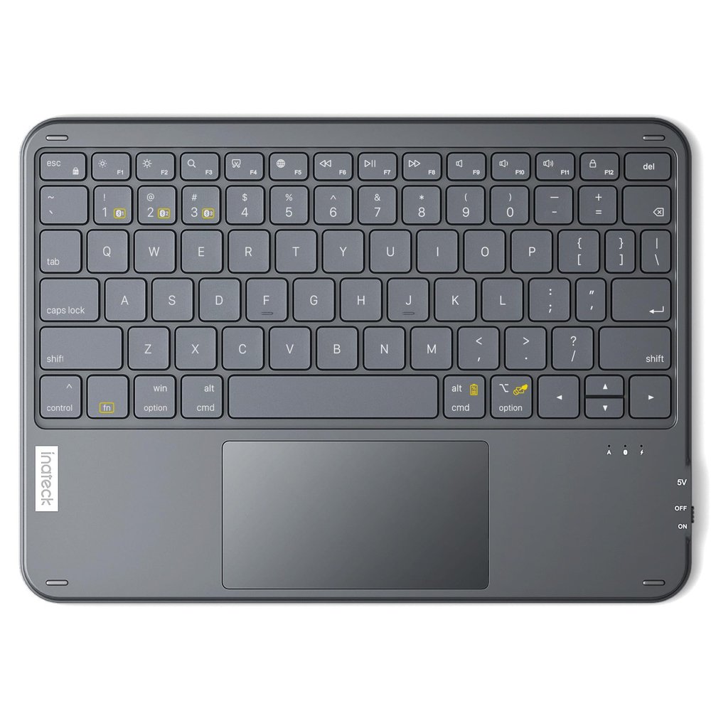 Inateck Bluetooth Keyboard with Touchpad, Ultra Slim and Portable Wireless QWERTY Keyboard, Compatible with Windows and iPad OS, KB01105