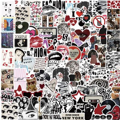 100PCS Aesthetic Downtown Y2K Girls Stickers Pack Cool Trendy Stickers for Water Bottles Laptop Journaling Scrapbook, Eikecy Vinyl Waterproof Stickers for Girls Teens Adults