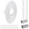 HiFind Telephone Extension Cord 250 Ft, Anti-UV Weatherproof Phone Cable Line Wire with Standard RJ11 Plug for Landline Modem Fax Machine Outdoor with Couplers&Clip Holders&Connectors -Flat-White view 1