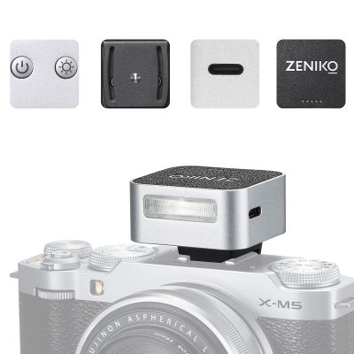Zeniko ZF08 Aluminum Mini Flash Speedlite, 440 Full-Power On Camera Flash,CCT 6500K200K Small Camera Flash for Canon/Fuji/Sony zv1/Sony zve10/Nikon/Panasonic Olympus Pentax/3s Recycle(Silver)