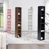 AYJOIR 8-Tier Media Tower Rack, 11.6 X 9.3 X 70.9 Inches CD DVD Slim Storage Cabinet with Adjustable Shelves, Tall Narrow Bookcase Display Bookshelf for Home Office (Walnut) view 3