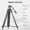 GVM 73" Video Tripod with Fluid Head, Heavy Duty Aluminum Alloy Camera Tripod Stand with Base Fixed Bracket for Camcorders/DSLR, Max Load 22lb, with Carry Bag view 2