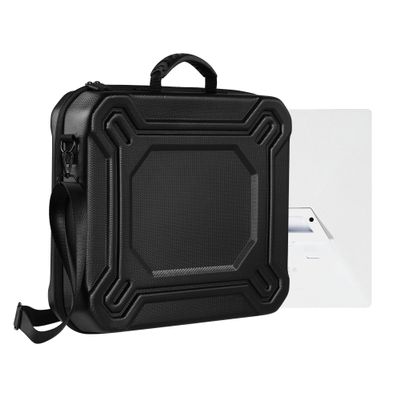 Yullmu Starlink Mini Case-Durable PU Case with Custom Grooves Shoulder Strap & Handle Fits Starlink Mini and Accessories Travel-Friendly Dustproof Black