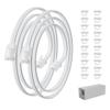 HiFind Telephone Extension Cord 2 Ft/2 Pack, Anti-UV Weatherproof Phone Cable Line Wire with Standard RJ11 Plug for Landline Modem Fax Machine Outdoor with 1 in-Line Coupler&Clip Holders -Flat-White view 1