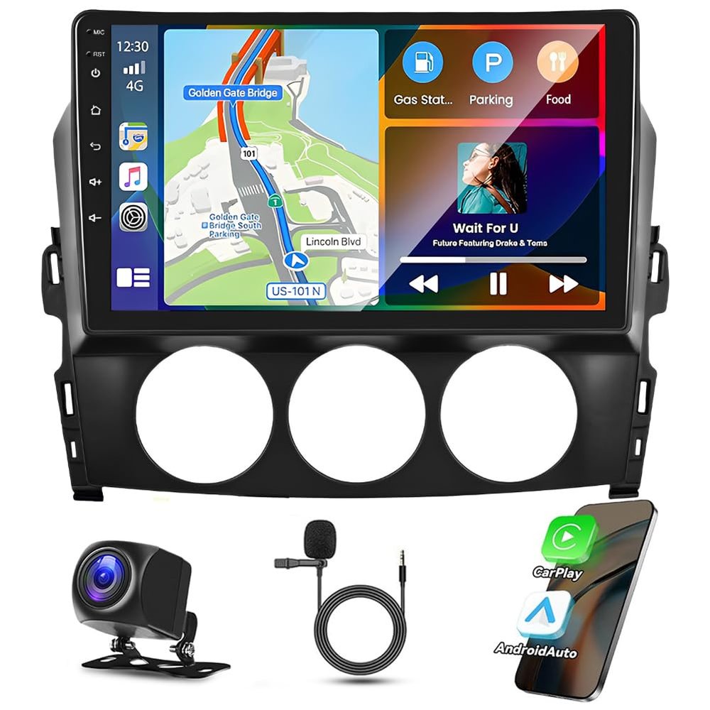Android 13 Double Din Car Stereo for Mazda MX-5 2006-2021 w/Wireless Carplay Android Auto, 9 Inch IPS Touch Screen Car Audio Receiver GPS Navigation Bluetooth FM AHD SWC AHD Backup Camera, 2+32G