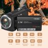 Zyyini 2.7K Video Camera Camcorder, QHD 50MP Vlogging Camera, 2.8 Inch 270 Degree Rotation Screen Video Recorder Webcam 16X Digital Zoom, 140 Minutes Continuous Recording (32GB) view 2