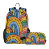 ALAZA Backpack with Lunch Bag Bookbag Set,Colorful Rainbow Doodle Backpack for Middle High School College Student,21L Schoolbag Kid's Backpack Bookbag Casual Daypack view 1