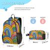 ALAZA Backpack with Lunch Bag Bookbag Set,Colorful Rainbow Doodle Backpack for Middle High School College Student,21L Schoolbag Kid's Backpack Bookbag Casual Daypack view 2