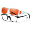 VIEWBETTER Anti 99.99% Blue Light Blocking Glasses Over Eyeglasses, Wraparound Fitover Amber Orange Computer Gaming Eyewear view 1