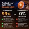 VIEWBETTER Anti 99.99% Blue Light Blocking Glasses Over Eyeglasses, Wraparound Fitover Amber Orange Computer Gaming Eyewear view 4