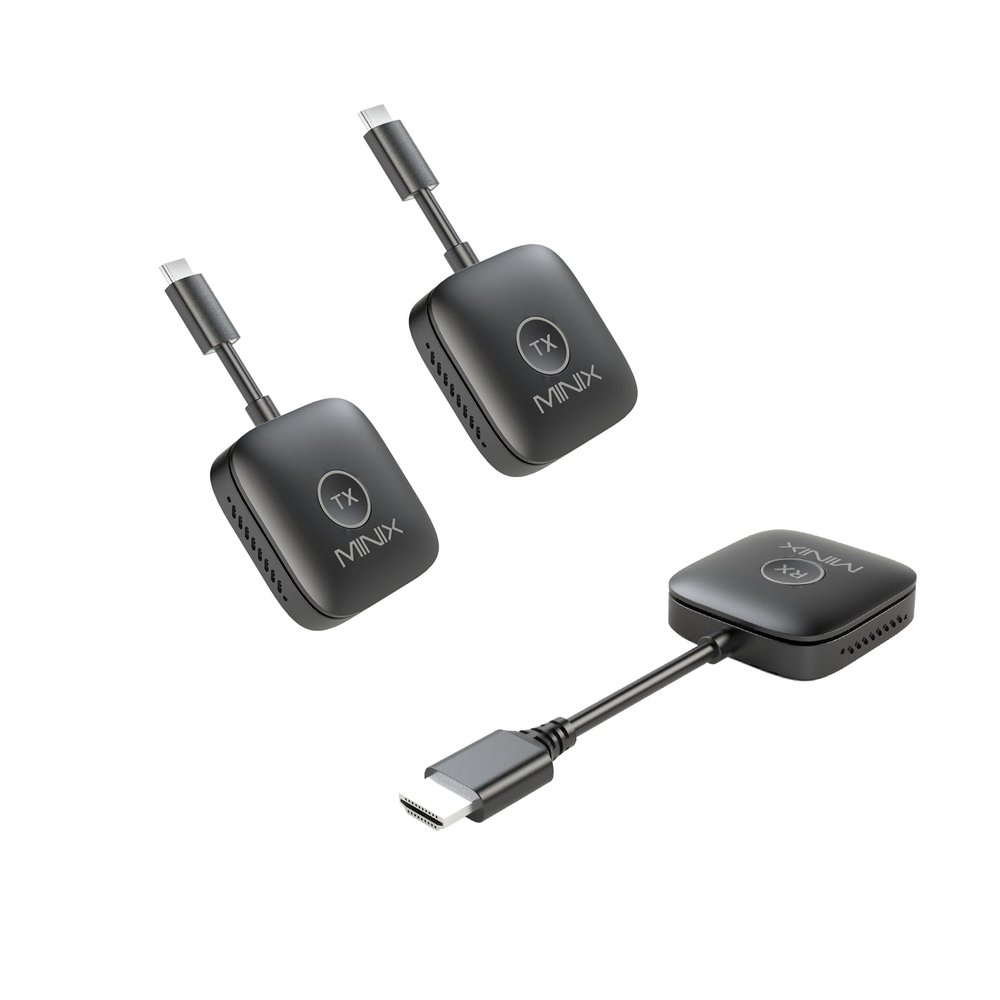 MINIX Wireless HDMI-Plug and Play- Multi-Screen,Expansion,1080p,164FT/50M,WiFi 5G/60Hz,Adapter for TVs,Monitor,Laptop (Wireless HDMI 2TX*1RX)
