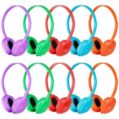 MENGLALA Kids Headphones Bulk 10 Pack for Classroom School,Wholesale Earphones Class Set of Headphones for Students Teens Children 3.5mm Jack Multi Color