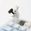 YMDK Cute Rabbit Hammer Carrot Personality Keycaps Creative Interesting Resin Translucent Custom Keycap for MX Mechanical Keyboard view 2