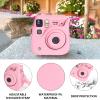 CAIYOULE Accessories for Fujifilm Instax Mini SE/7+/7c/7s Instant Camera Case Mini Film Album Photo Frames DIY Stickers Selfie Mirror Assist Circle Bundle Include PU Leather Bag-Pink (No Camera) view 3