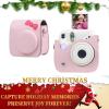 CAIYOULE Accessories for Fujifilm Instax Mini SE/7+/7c/7s Instant Camera Case Mini Film Album Photo Frames DIY Stickers Selfie Mirror Assist Circle Bundle Include PU Leather Bag-Pink Bow (No Camera) view 2