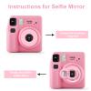 CAIYOULE Accessories for Fujifilm Instax Mini SE/7+/7c/7s Instant Camera Case Mini Film Album Photo Frames DIY Stickers Selfie Mirror Assist Circle Bundle Include PU Leather Bag-Pink Bow (No Camera) view 4