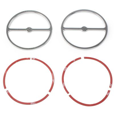 Cnfang4 Motorcycle Speaker Accent Trim, Motorbike Speaker Horn Part Cover Ring Trim for Harley Electra Glide, Street Glide, Trike 1996-2013, Chrome