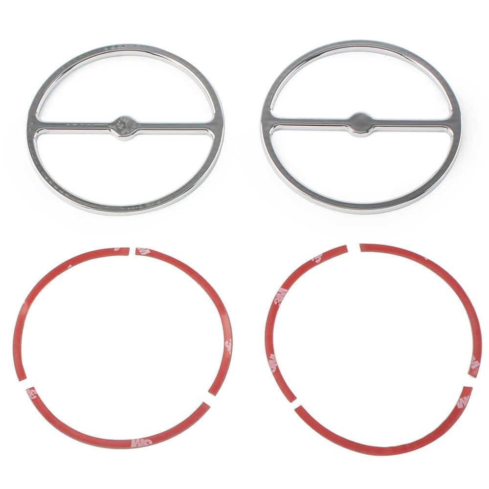 Cnfang4 Motorcycle Speaker Accent Trim, Motorbike Speaker Horn Part Cover Ring Trim for Harley Electra Glide, Street Glide, Trike 1996-2013, Chrome