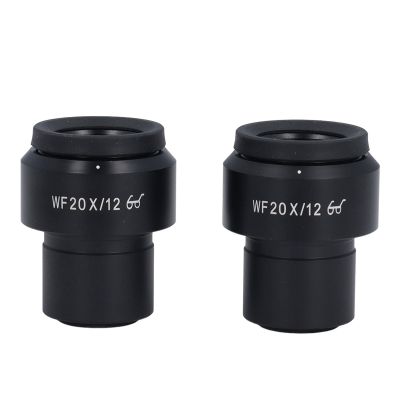 2 Pcs WF20X Widefield Microscope Eyepieces Accessories, Eyepieces Biological Microscopes Lens, 12mm Eye Point 30mm Mounting Size, Diopter Adjustment, for Microscope