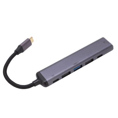 Nutriess USB C Hub 6 in 1 Splitter Docking Station PD 100W High Speed Data HDMI USB Adapter for Laptop Desktop Multimedia Devices