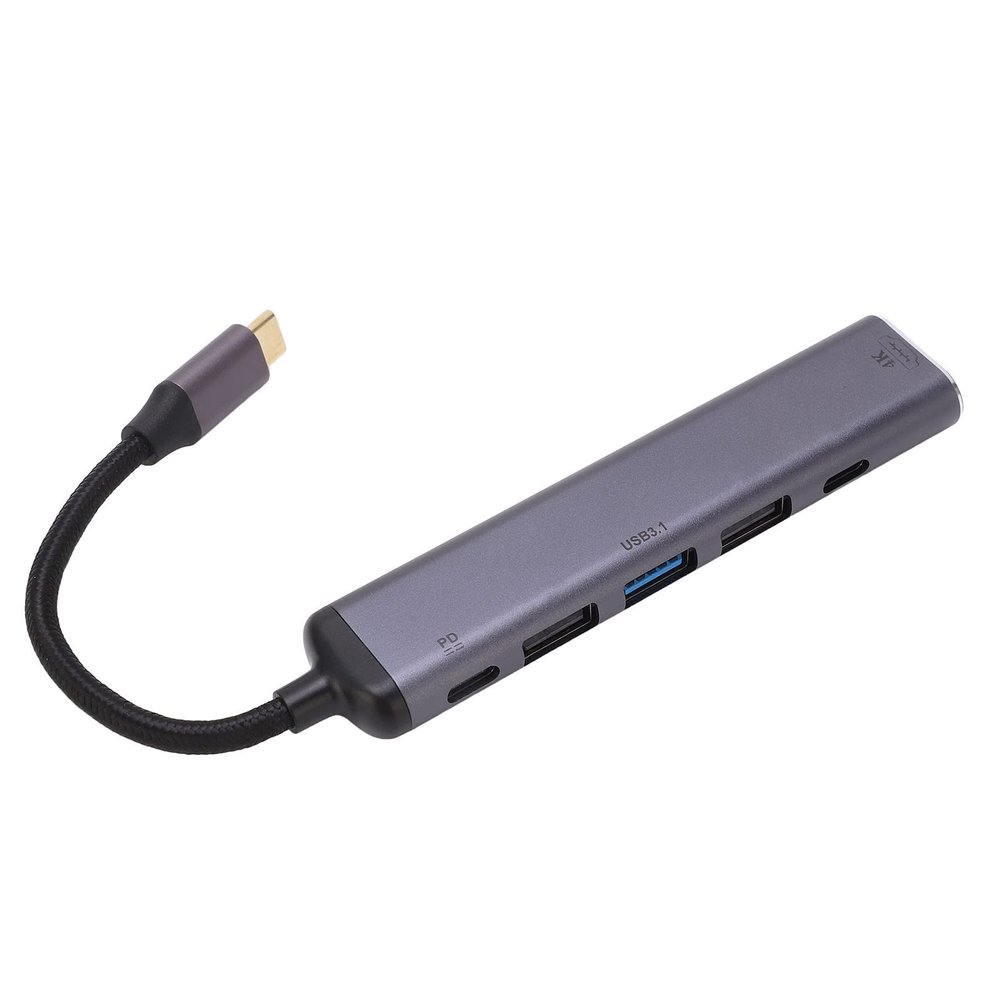 Nutriess USB C Hub 6 in 1 Splitter Docking Station PD 100W High Speed Data HDMI USB Adapter for Laptop Desktop Multimedia Devices