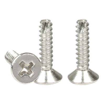 40-100pcs Nickel Plated Flat Head Self-Tapping Screws M2 M2.3 M2.6 M3 M4 - Cutting Tail for Wood and Metal Projects(16mm,M2.6 50pcs)