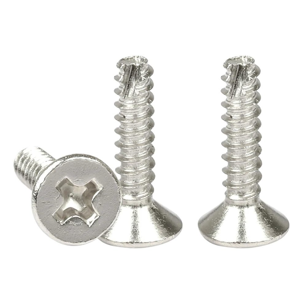 40-100pcs Nickel Plated Flat Head Self-Tapping Screws M2 M2.3 M2.6 M3 M4 - Cutting Tail for Wood and Metal Projects(16mm,M2.6 50pcs)