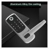 DBGJCV TTLOCK WiFi Electronic Smart Door Lock with Biometric Fingerprint/Password/Smart Card/Key Unlock/USB Emergency Charger(Black) view 2